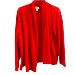 Croft & Barrow Sweater Cardigan PXXL Acrylic Red Casual Minimalist  Cozy